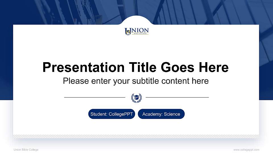 Union Bible College National Scholarship Defense PPT Template16:9 ratio PPT effect preview image