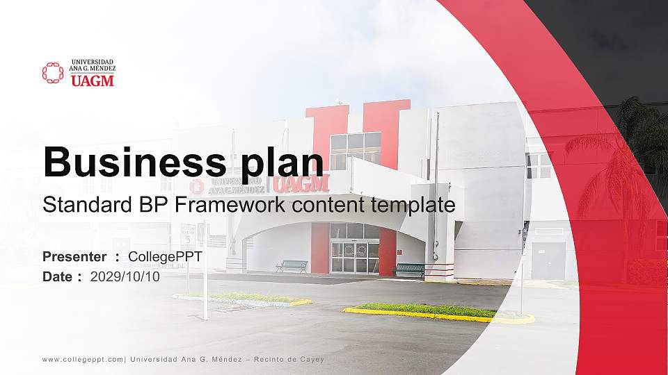 Universidad Ana G. Méndez – Recinto de Cayey Competition/Entrepreneurship Contest PPT Template16:9 ratio PPT effect preview image