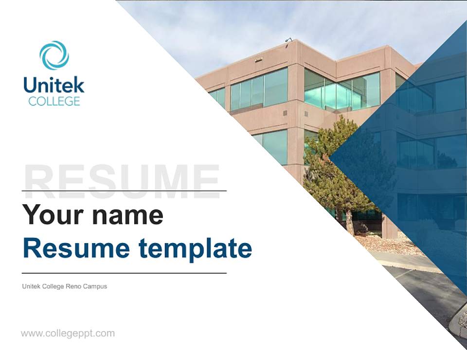 Unitek College Reno Campus Resume PPT Template4:3 ratio PPT effect preview image5