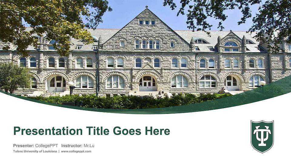 Tulane University of Louisiana Course/Courseware Creation PPT Template16:9 ratio PPT effect preview image