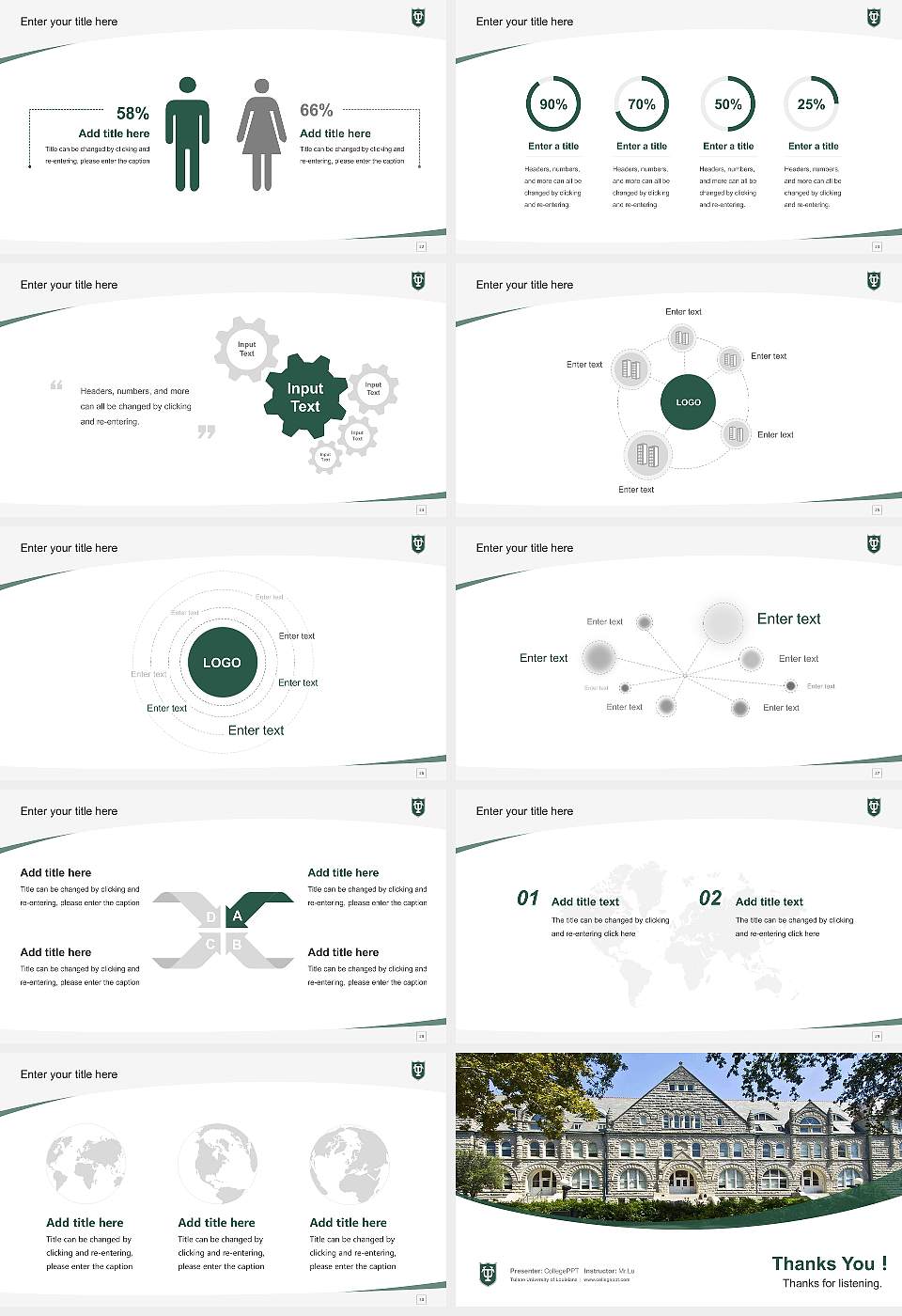 Tulane University of Louisiana Course/Courseware Creation PPT Template16:9 ratio PPT effect preview image4