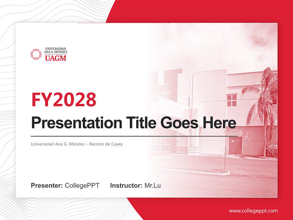 Universidad Ana G. Méndez – Recinto de Cayey Academic Presentation/Research Findings Report PPT Template4:3 ratio PPT effect preview image5