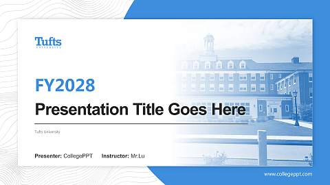Tufts University Academic Presentation/Research Findings Report PPT Template