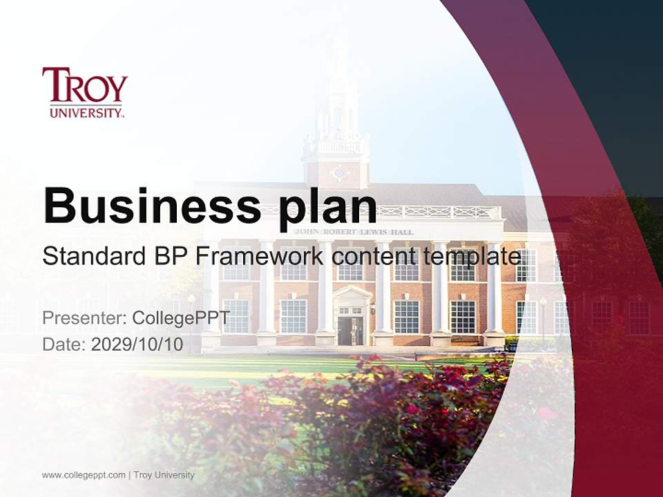 Troy University Competition/Entrepreneurship Contest PPT Template4:3 ratio PPT effect preview image9