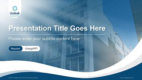 Unitek College South San Francisco Campus Lecture Sharing and Networking Event PPT Template