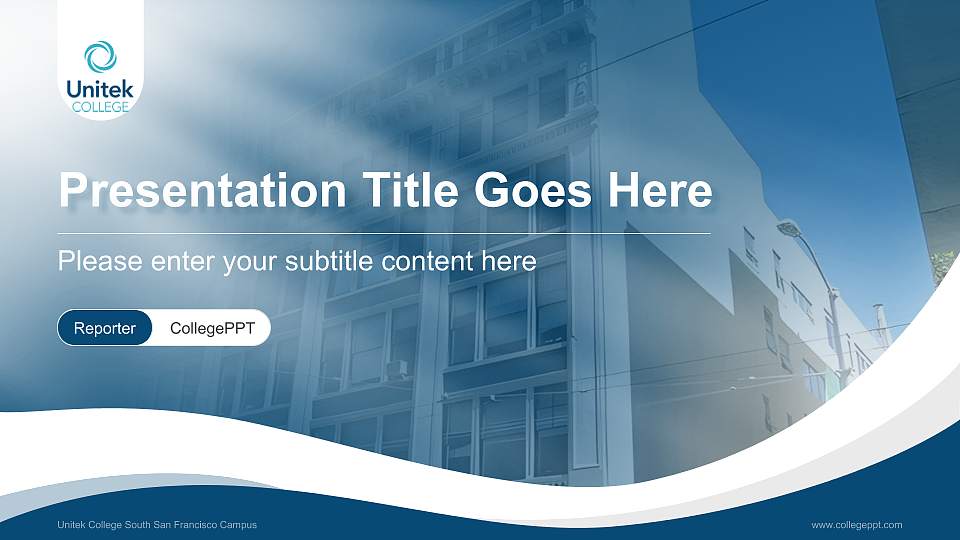 Unitek College South San Francisco Campus Lecture Sharing and Networking Event PPT Template16:9 ratio PPT effect preview image