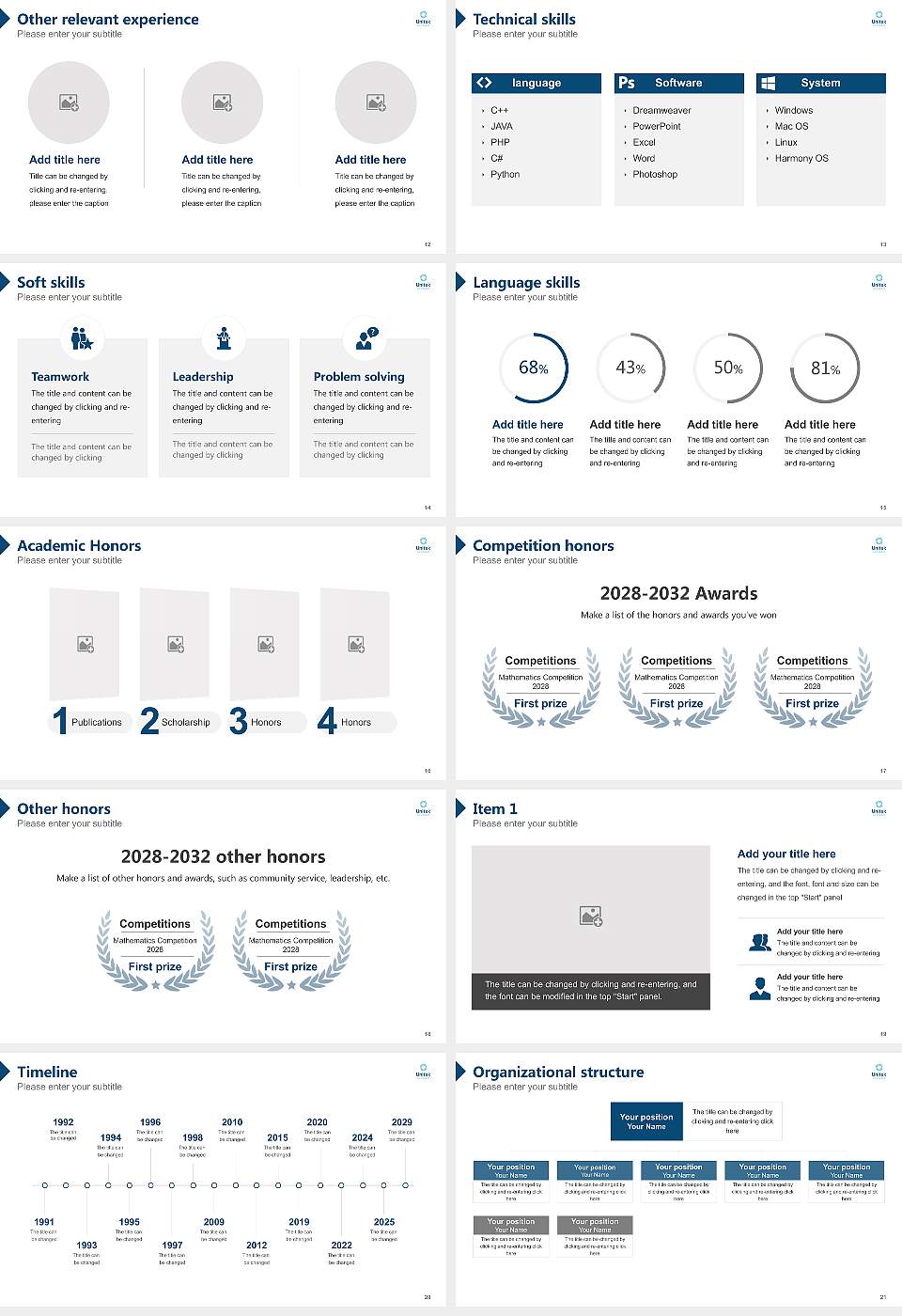 Unitek College Sacramento Campus Resume PPT Template16:9 ratio PPT effect preview image3