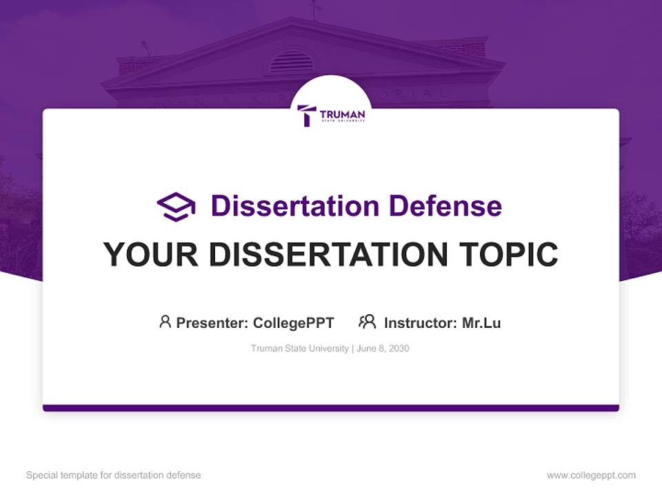 Truman State University Graduation Thesis Defense PPT Template4:3 ratio PPT effect preview image7