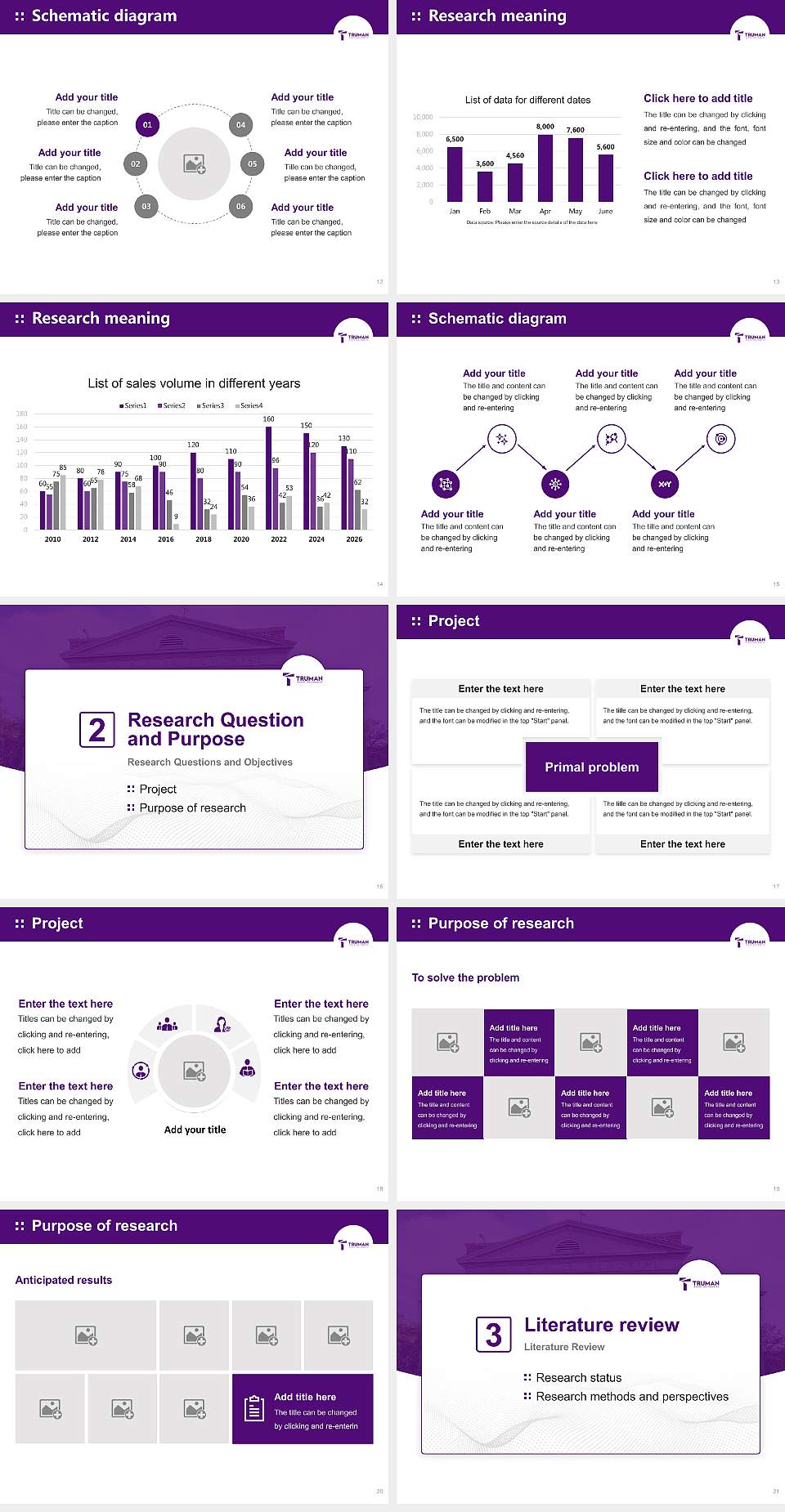 Truman State University Graduation Thesis Defense PPT Template4:3 ratio PPT effect preview image3