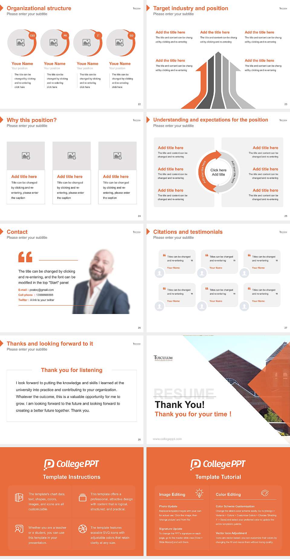 Tusculum University Resume PPT Template4:3 ratio PPT effect preview image4