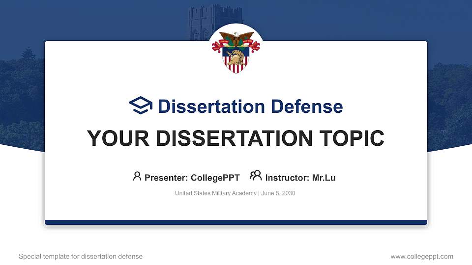 United States Military Academy Graduation Thesis Defense PPT Template16:9 ratio PPT effect preview image