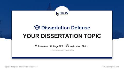 Union Bible College Graduation Thesis Defense PPT Template