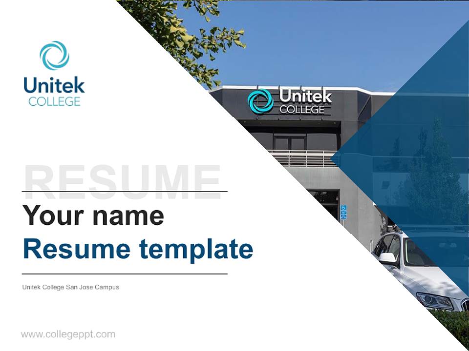 Unitek College San Jose Campus Resume PPT Template4:3 ratio PPT effect preview image5