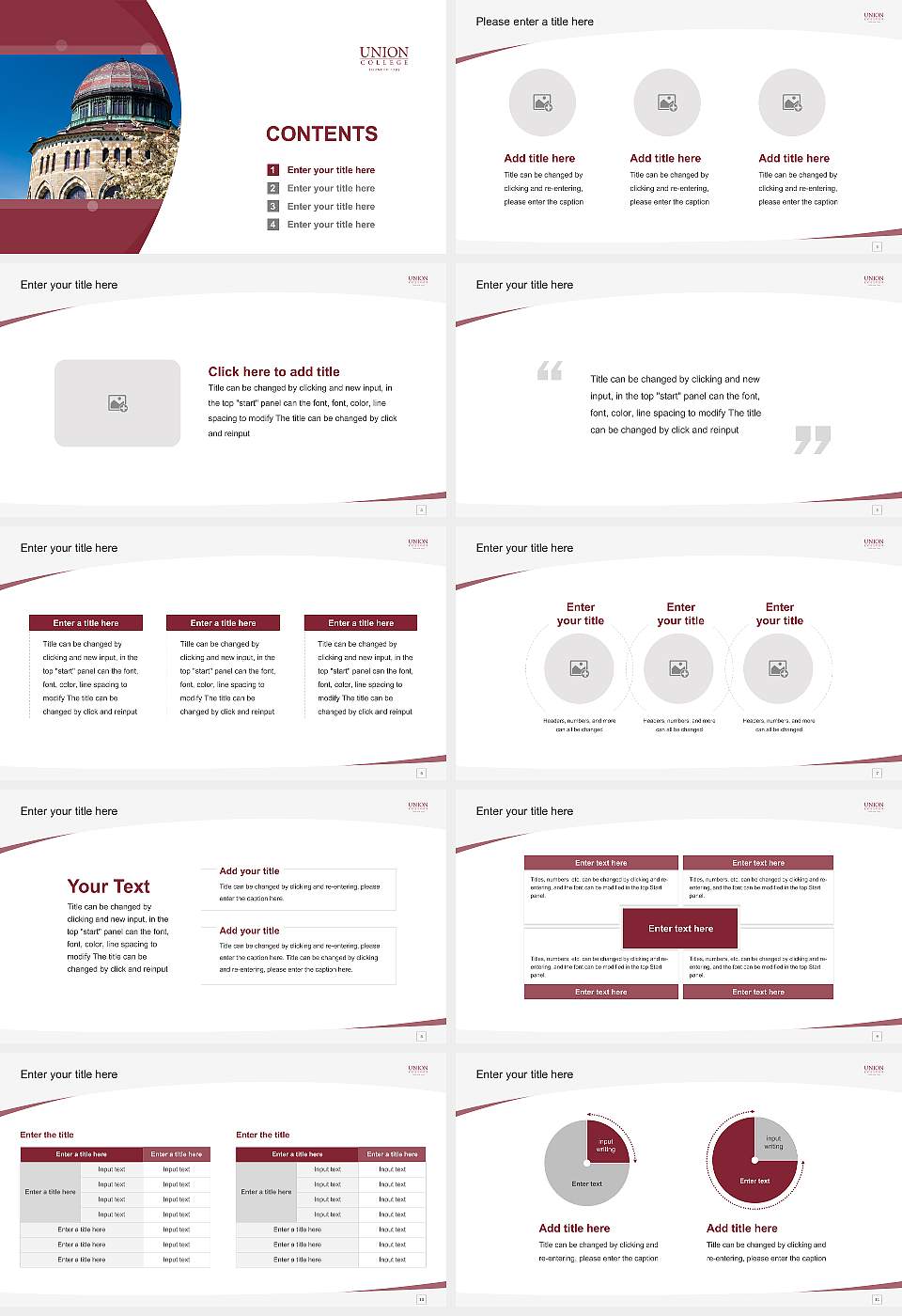 Union College Course/Courseware Creation PPT Template16:9 ratio PPT effect preview image2