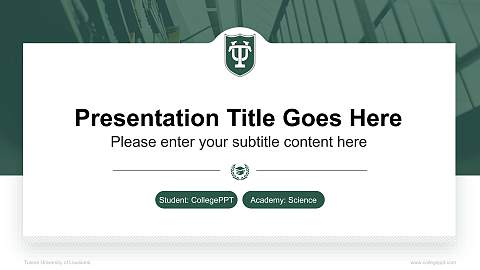 Tulane University of Louisiana National Scholarship Defense PPT Template