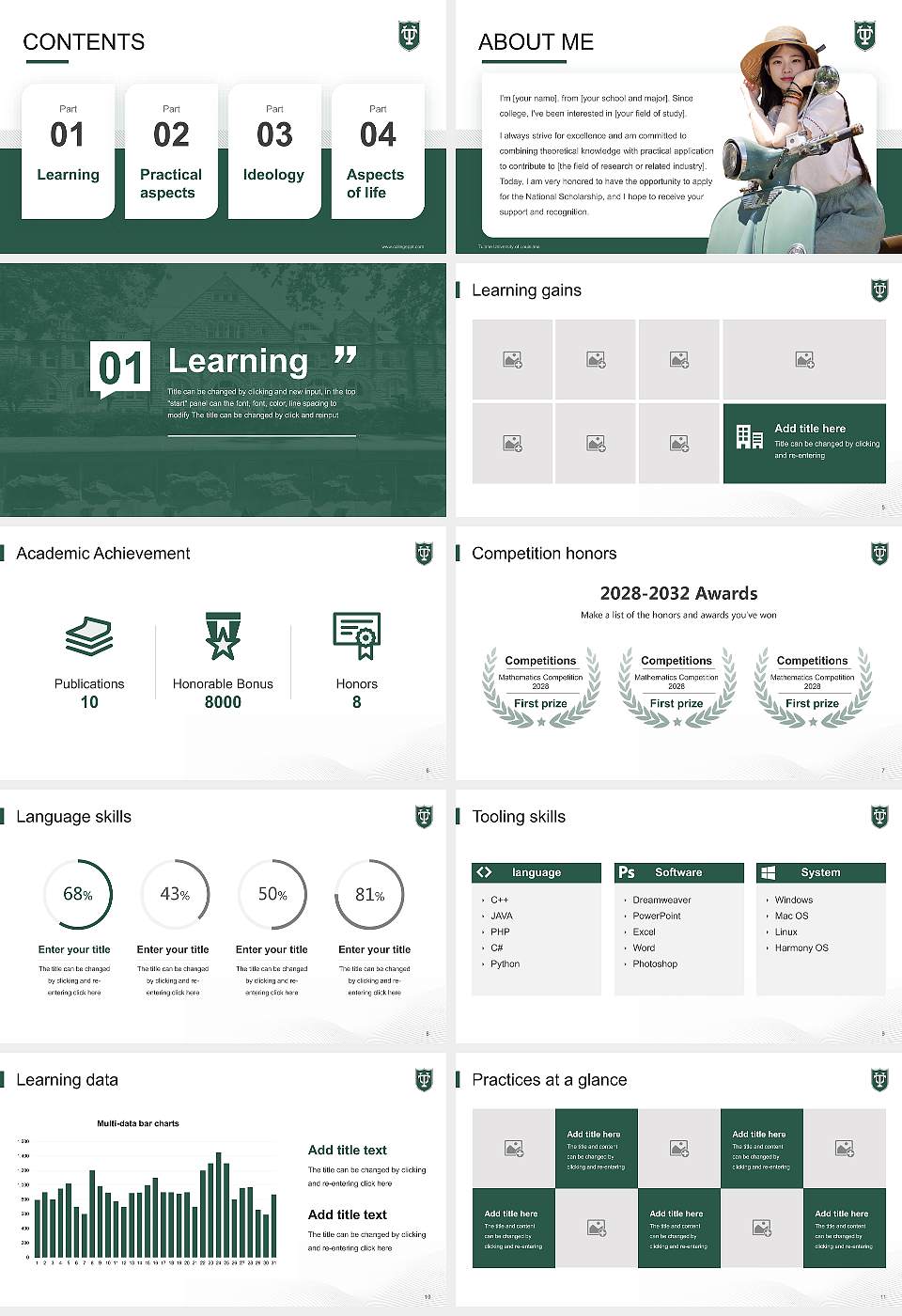 Tulane University of Louisiana National Scholarship Defense PPT Template16:9 ratio PPT effect preview image2