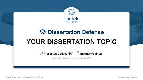 Unitek College Bakersfield Campus Graduation Thesis Defense PPT Template