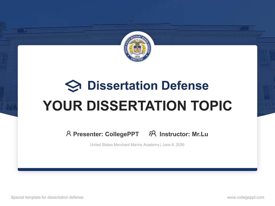 United States Merchant Marine Academy Graduation Thesis Defense PPT Template4:3 ratio PPT effect preview image7