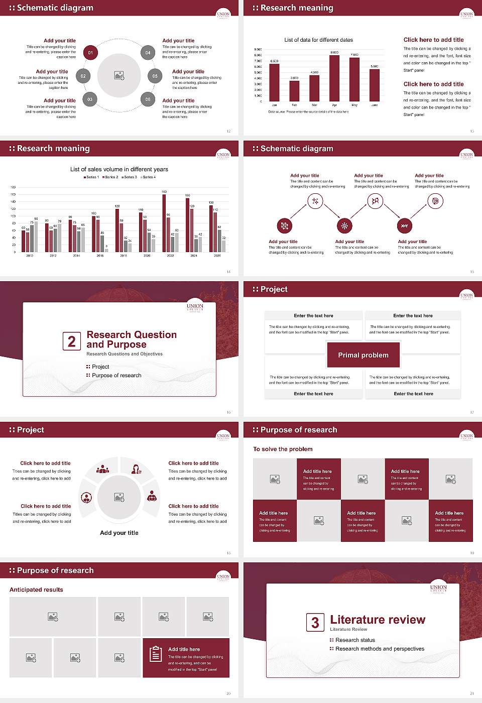 Union College Graduation Thesis Defense PPT Template16:9 ratio PPT effect preview image3