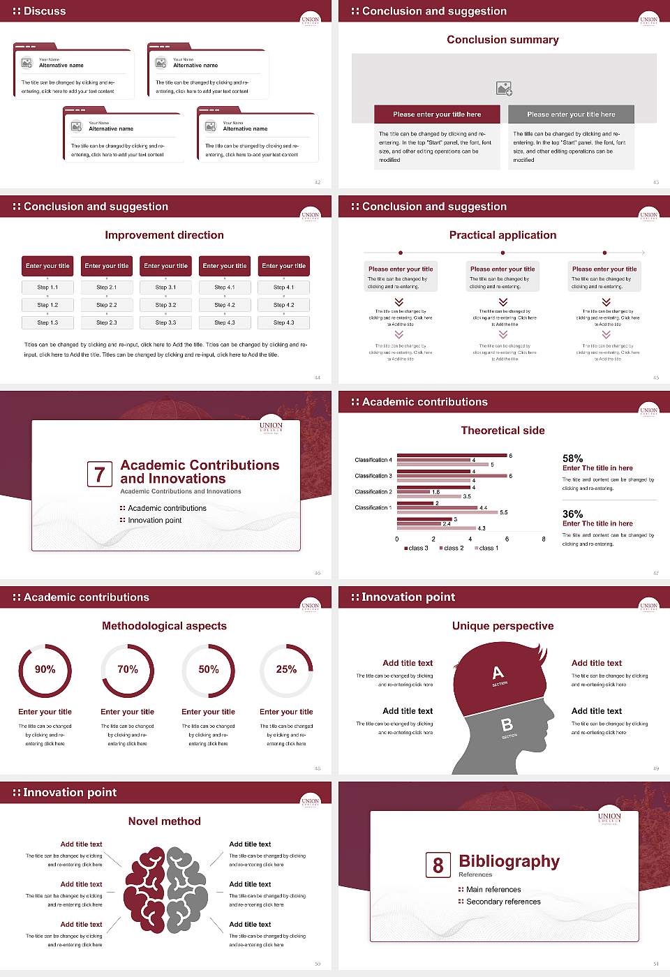 Union College Graduation Thesis Defense PPT Template16:9 ratio PPT effect preview image6
