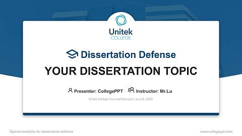 Unitek College Concord Campus Graduation Thesis Defense PPT Template