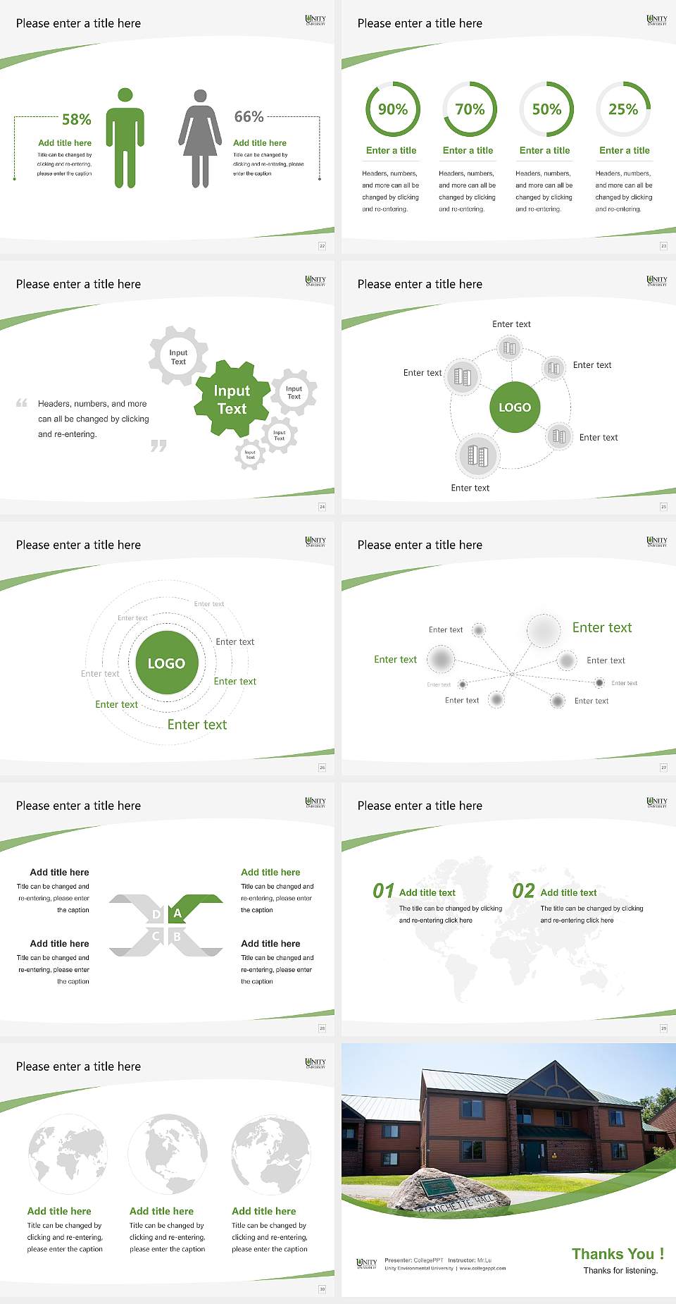 Unity Environmental University Course/Courseware Creation PPT Template4:3 ratio PPT effect preview image4