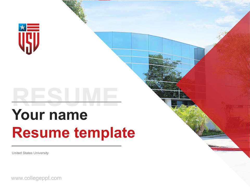 United States University Resume PPT Template4:3 ratio PPT effect preview image5