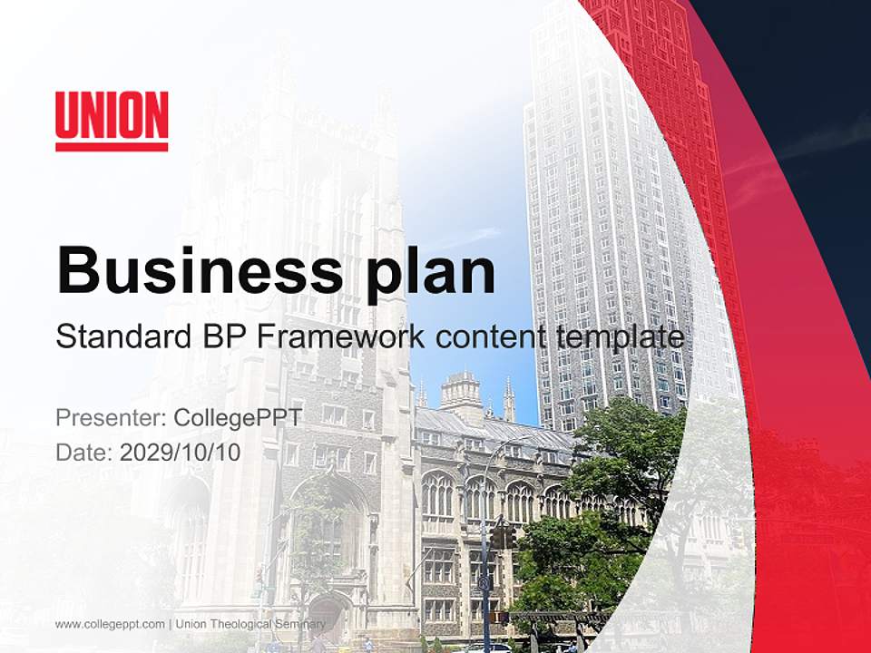 Union Theological Seminary Competition/Entrepreneurship Contest PPT Template4:3 ratio PPT effect preview image9