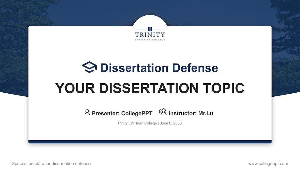 Trinity Christian College Graduation Thesis Defense PPT Template16:9 ratio PPT effect preview image