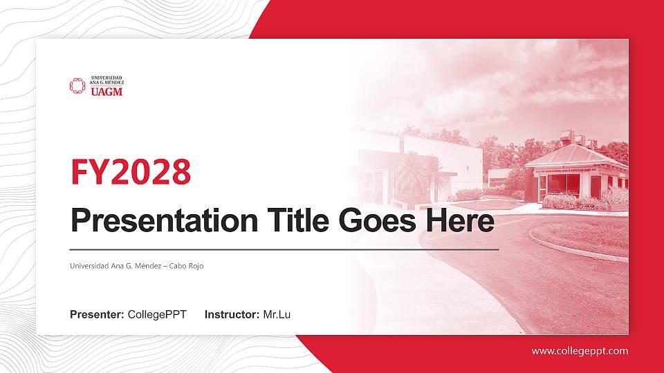 Universidad Ana G. Méndez – Cabo Rojo Academic Presentation/Research Findings Report PPT Template16:9 ratio PPT effect preview image