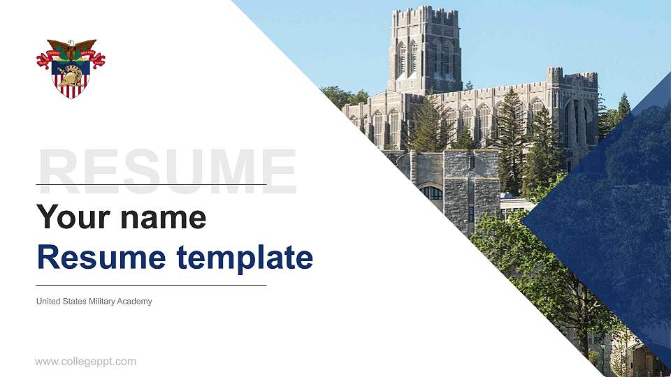 United States Military Academy Resume PPT Template16:9 ratio PPT effect preview image