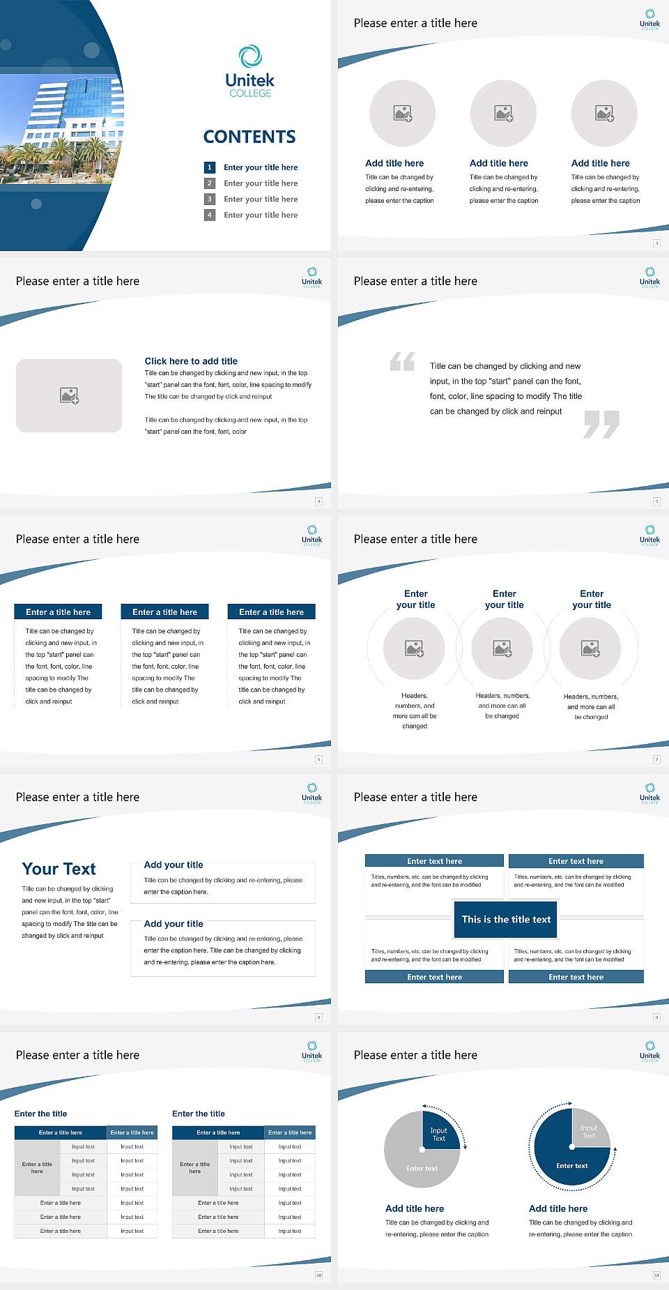 Unitek College Concord Campus Course/Courseware Creation PPT Template4:3 ratio PPT effect preview image2