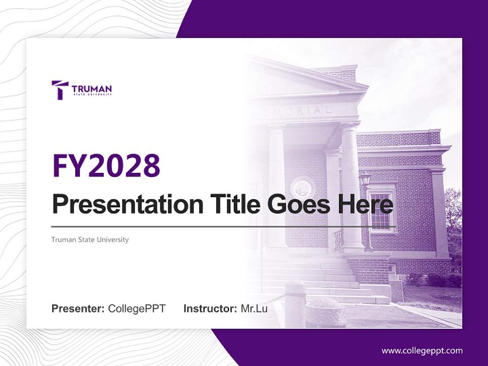Truman State University Academic Presentation/Research Findings Report PPT Template4:3 ratio PPT effect preview image5