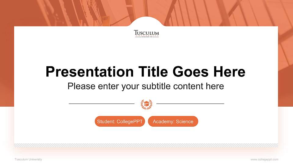 Tusculum University National Scholarship Defense PPT Template16:9 ratio PPT effect preview image1