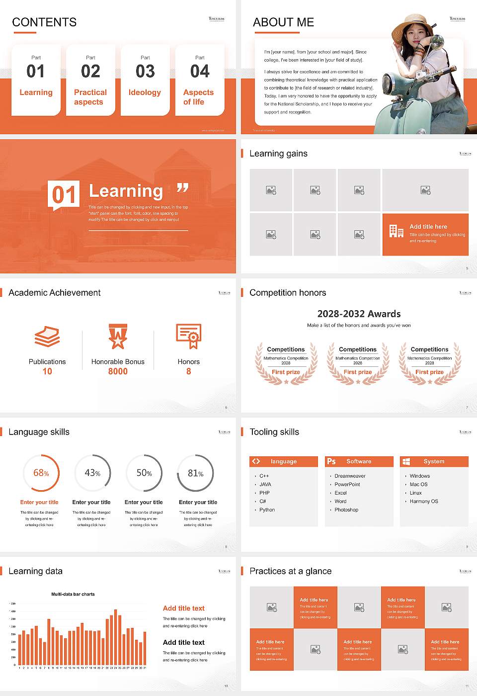 Tusculum University National Scholarship Defense PPT Template16:9 ratio PPT effect preview image2