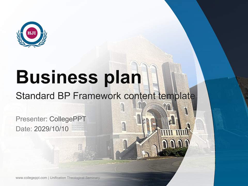 Unification Theological Seminary Competition/Entrepreneurship Contest PPT Template4:3 ratio PPT effect preview image9