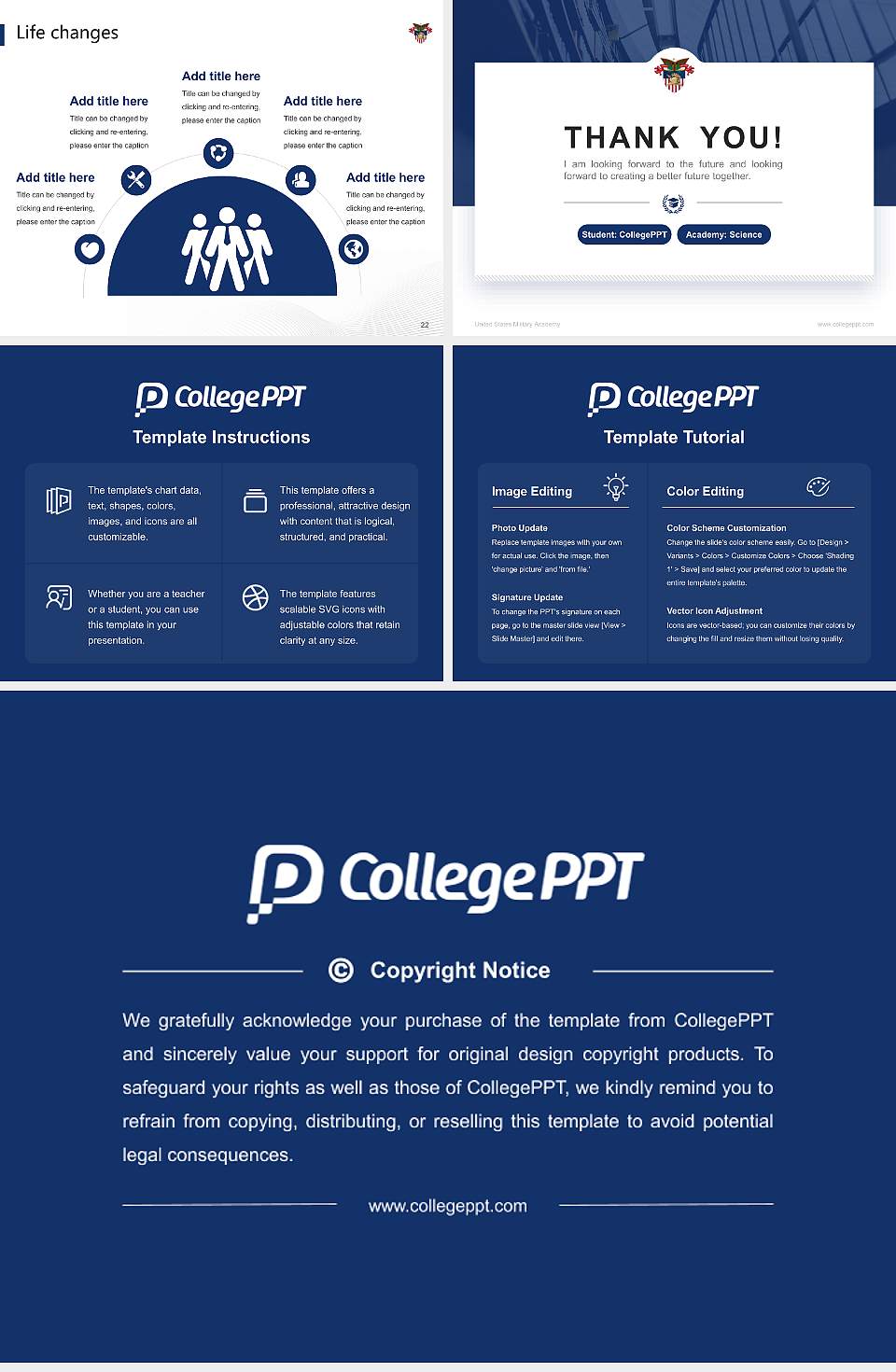 United States Military Academy National Scholarship Defense PPT Template4:3 ratio PPT effect preview image4