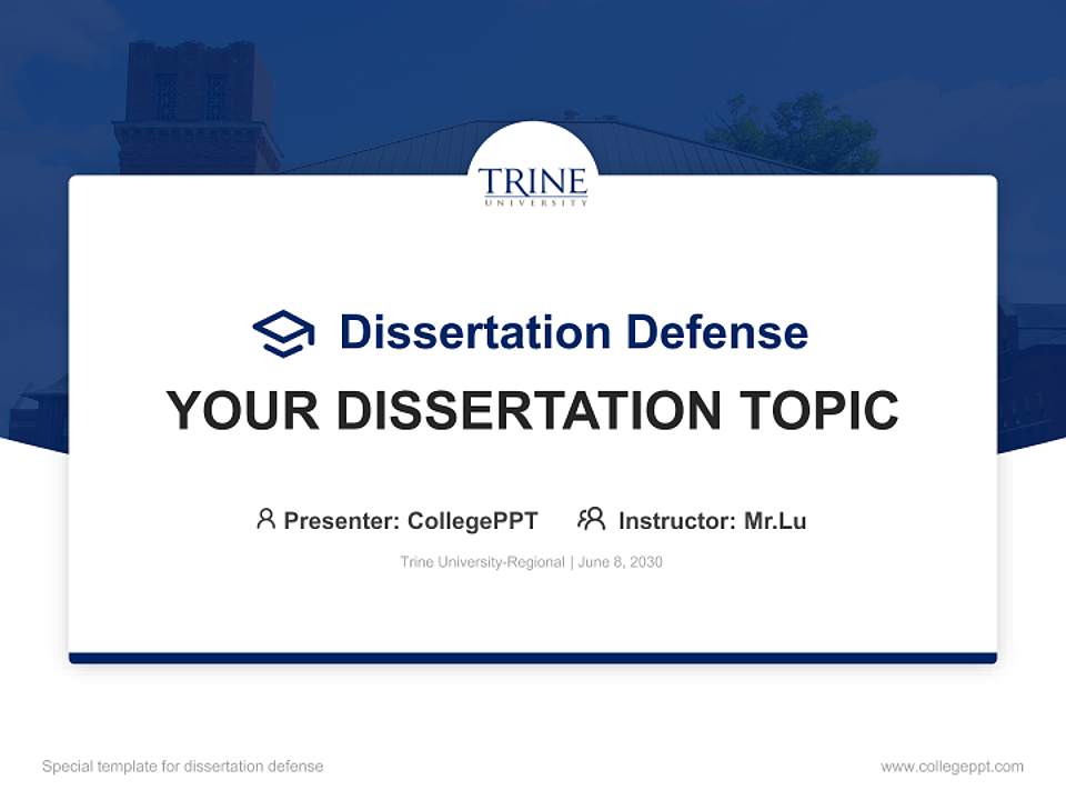 Trine University-Regional Graduation Thesis Defense PPT Template4:3 ratio PPT effect preview image7