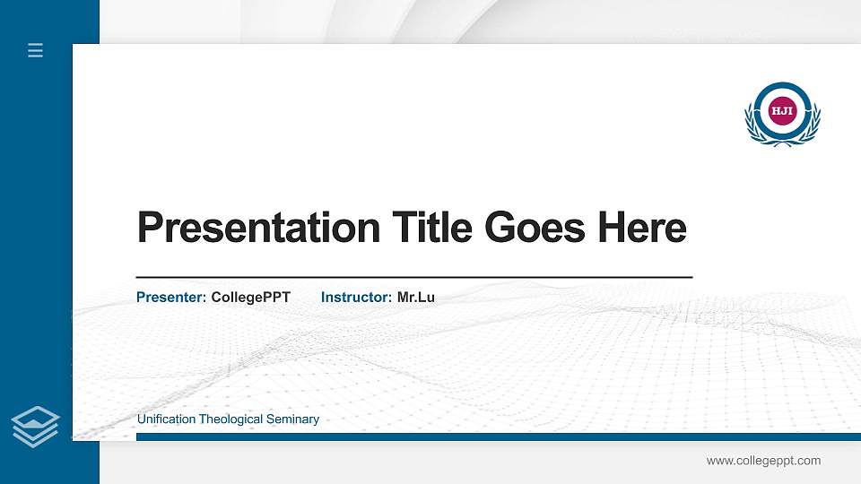 Unification Theological Seminary Thesis Proposal/Graduation Defense PPT Template16:9 ratio PPT effect preview image