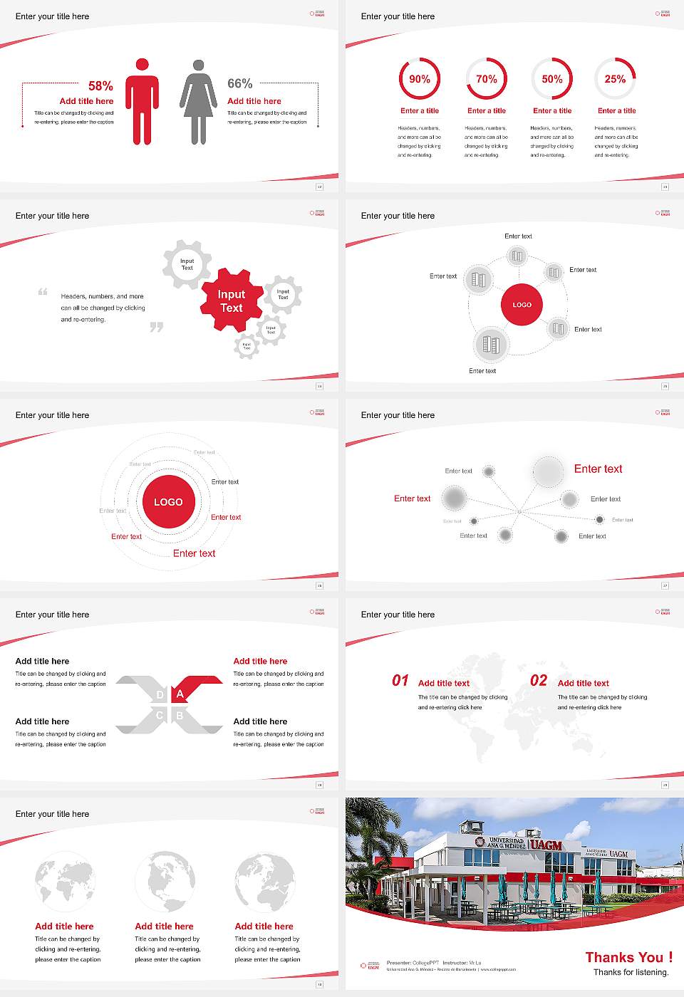 Universidad Ana G. Méndez – Recinto de Barceloneta Course/Courseware Creation PPT Template16:9 ratio PPT effect preview image4