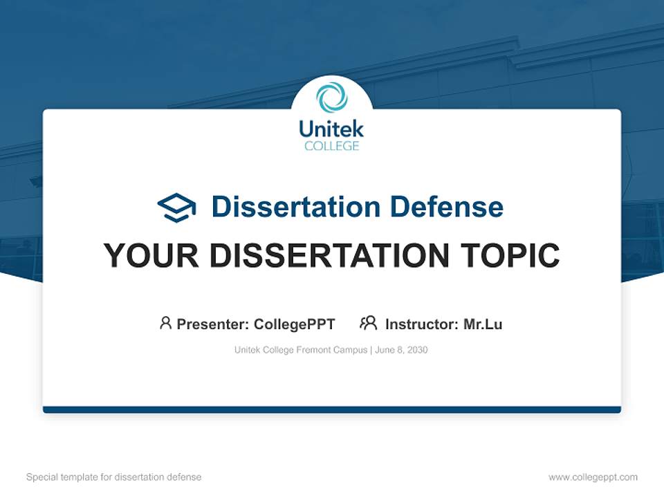 Unitek College Fremont Campus Graduation Thesis Defense PPT Template4:3 ratio PPT effect preview image7