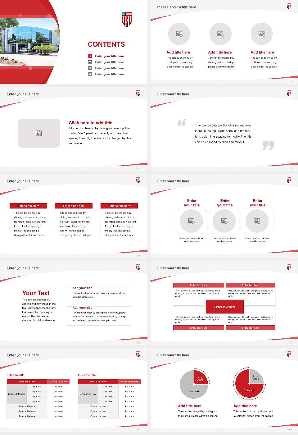 United States University Course/Courseware Creation PPT Template16:9 ratio PPT effect preview image2