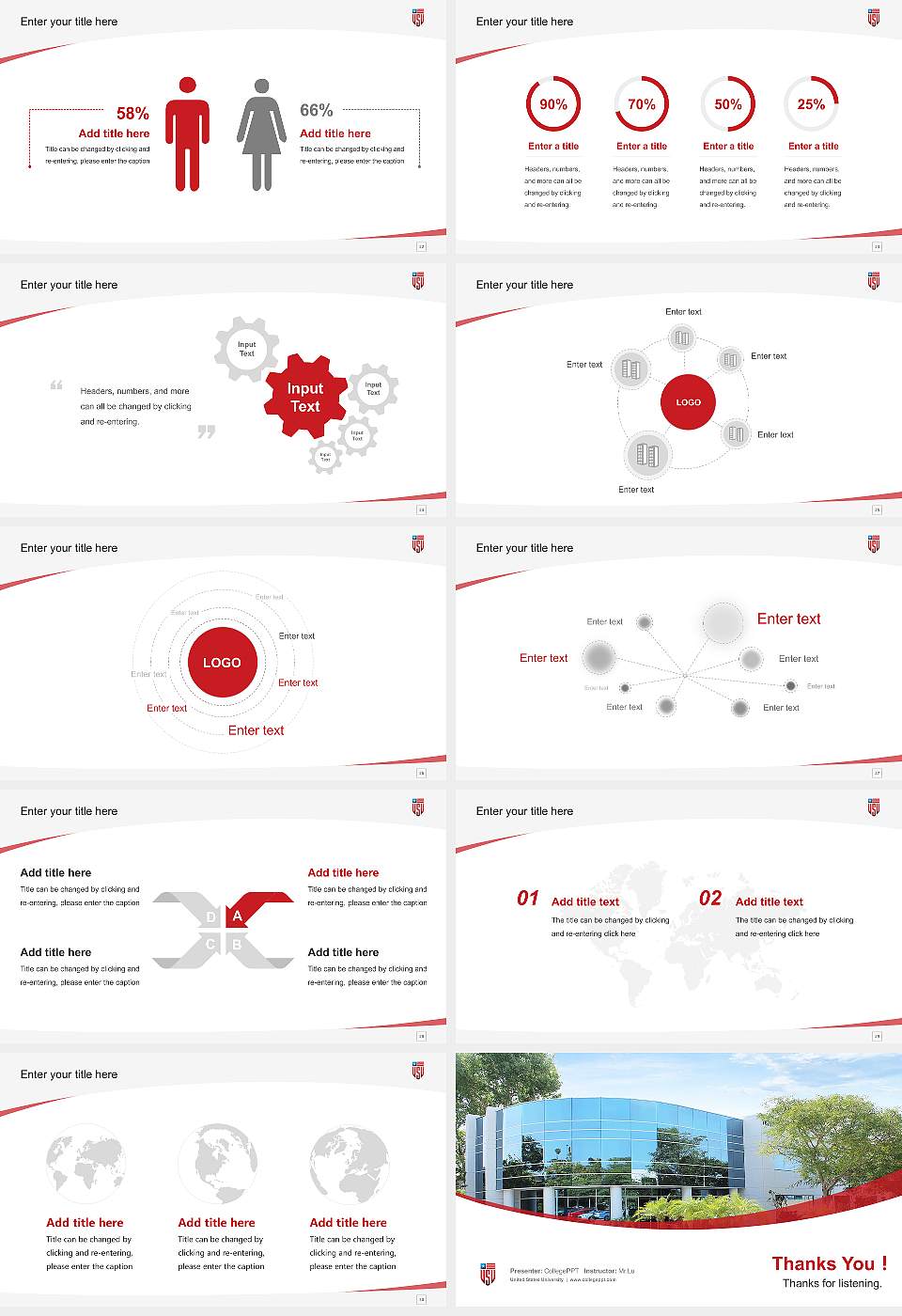 United States University Course/Courseware Creation PPT Template16:9 ratio PPT effect preview image4
