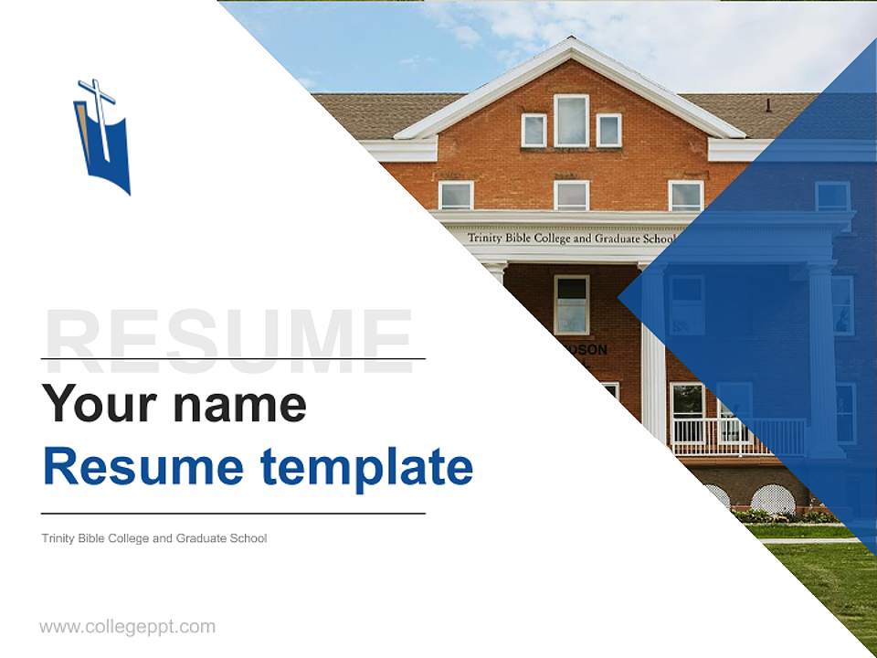 Trinity Bible College and Graduate School Resume PPT Template4:3 ratio PPT effect preview image5