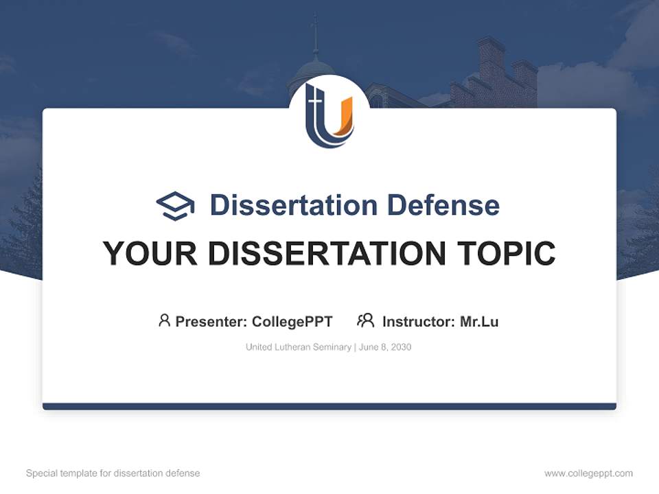 United Lutheran Seminary Graduation Thesis Defense PPT Template4:3 ratio PPT effect preview image7