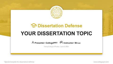 Trinity College of Florida Graduation Thesis Defense PPT Template