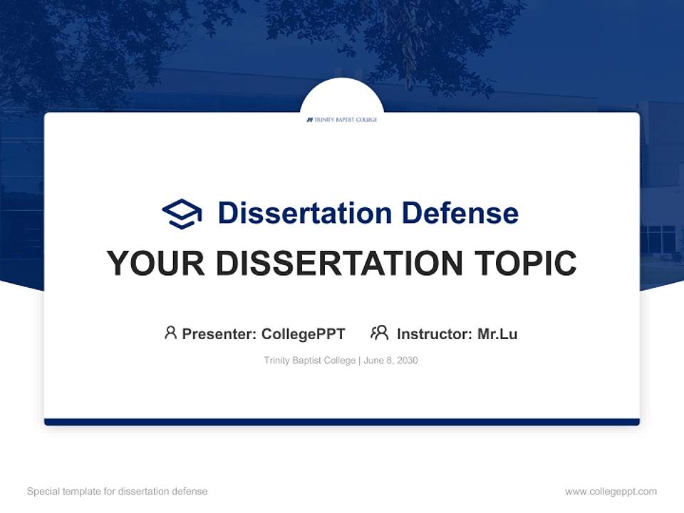 Trinity Baptist College Graduation Thesis Defense PPT Template4:3 ratio PPT effect preview image7