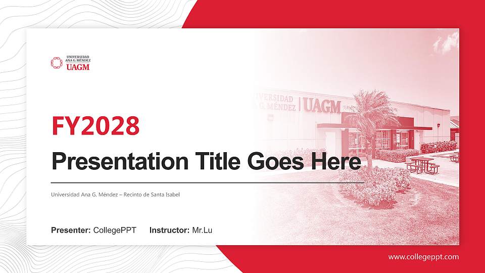 Universidad Ana G. Méndez – Recinto de Santa Isabel Academic Presentation/Research Findings Report PPT Template16:9 ratio PPT effect preview image