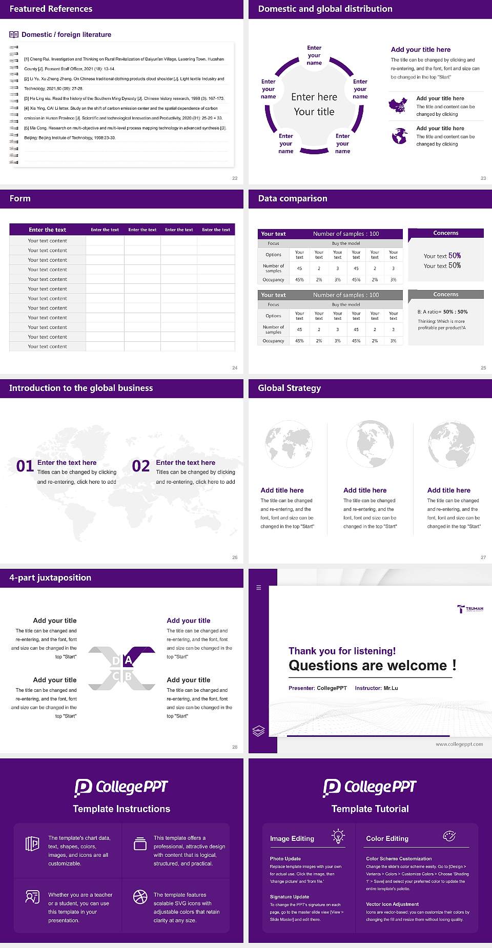 Truman State University Thesis Proposal/Graduation Defense PPT Template4:3 ratio PPT effect preview image4