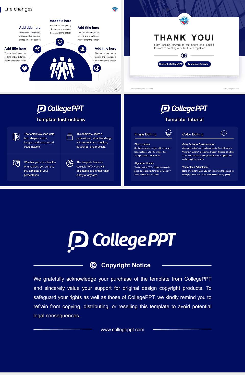 United States Sports Academy National Scholarship Defense PPT Template4:3 ratio PPT effect preview image4